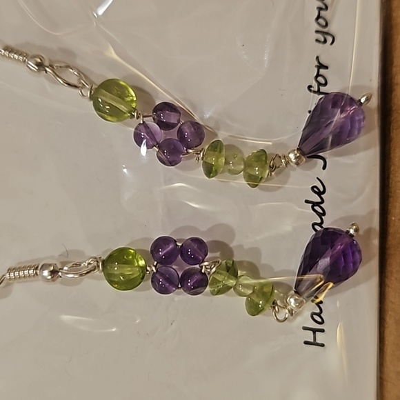 Amethyst/Peridot Earrings - Picture 3 of 8